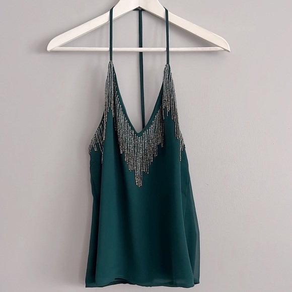 Walter Baker Tops - Beaded T-Back Camisole Tank Top Silk Shirt Womens M 6 8 Walter Baker Nordstrom